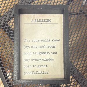 NWT Black Framed Inspirational Frame Art